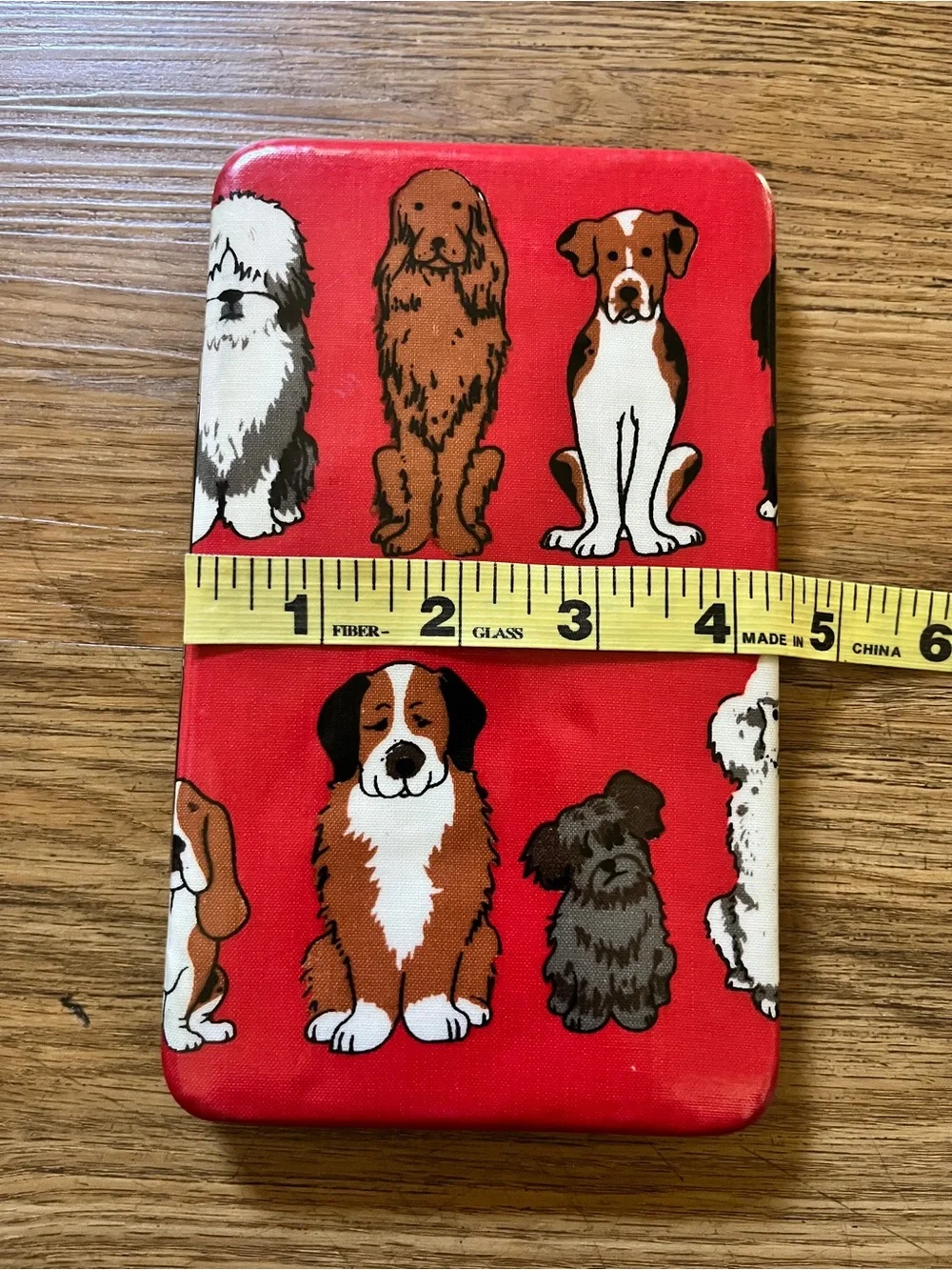 Vintage Y2K Statement Dog Printed Bi-fold Wallet Clutch Red Animal Print Retro